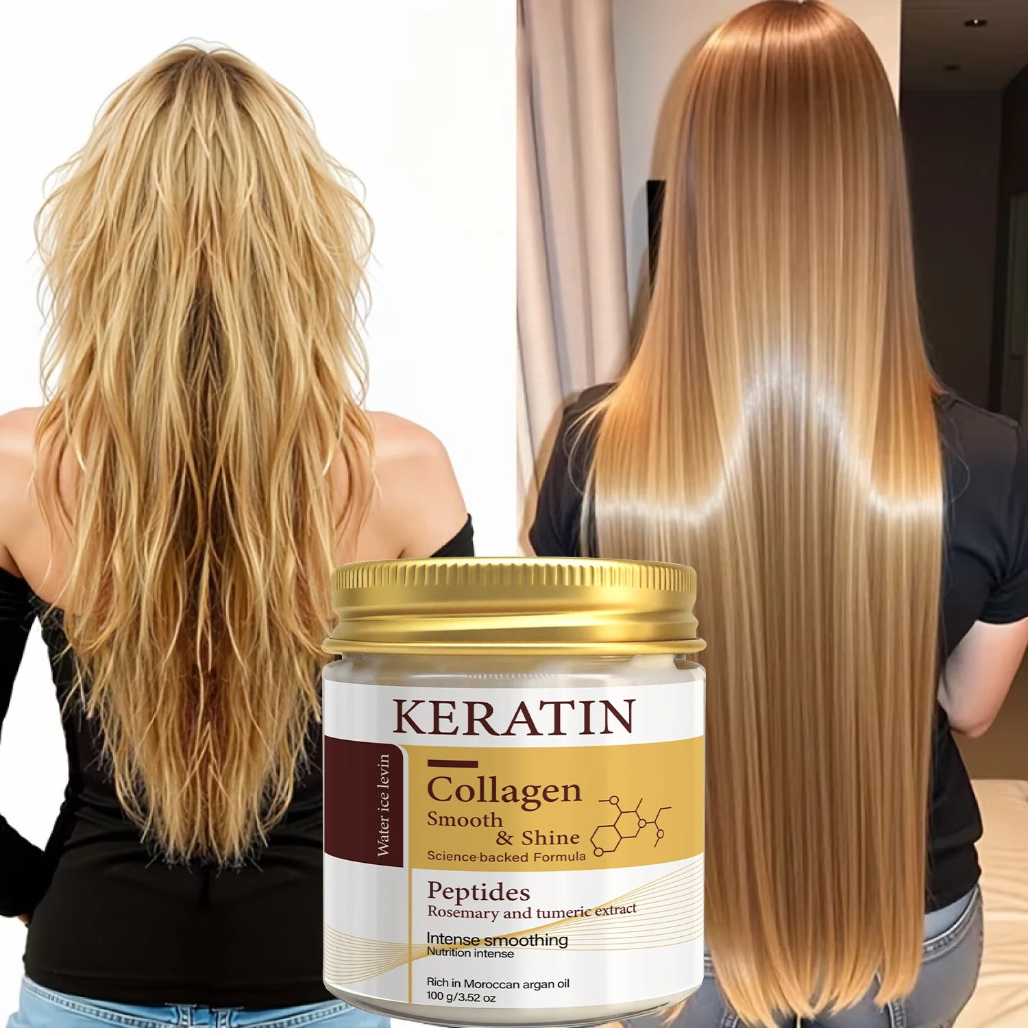 Keratin Collagen Hair Mask with Peptides & Rosemary