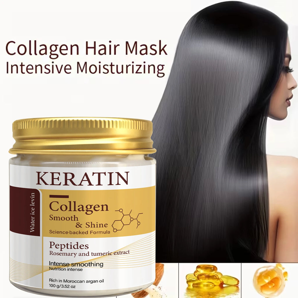 Keratin Collagen Hair Mask with Peptides & Rosemary